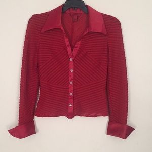 JS Collection True Classic Red Blouse 4 NWOT